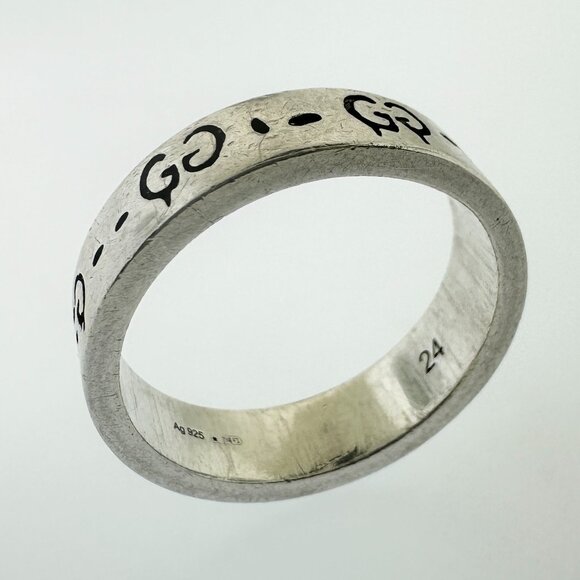 Gucci 925 Sterling Silver Ghost Ring Band - Size 10.5 - Picture 4 of 11
